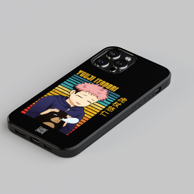 Yuuji Itadori with Panda- Jujutsu Kaisen Phone Glass Case