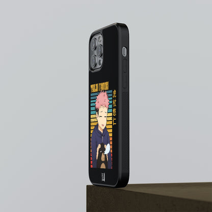 Yuuji Itadori with Panda- Jujutsu Kaisen Phone Glass Case