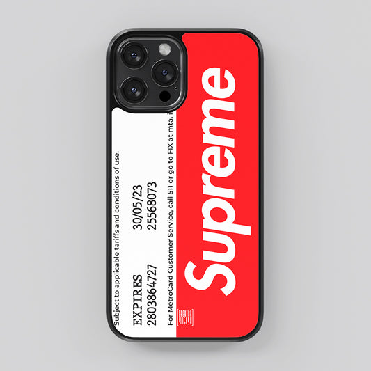 Superme NY Metro Pass Style - Designer Phone Glass Case