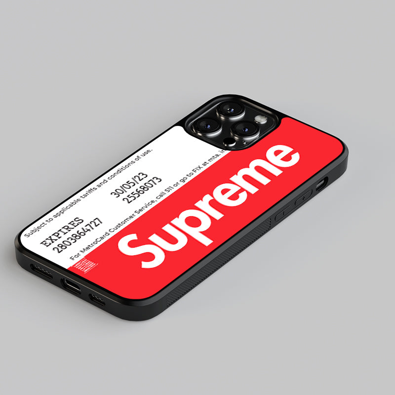 Superme NY Metro Pass Style - Designer Phone Glass Case