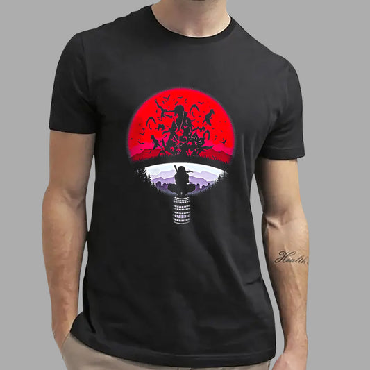 Itachi Uchiha on light poll unisex Regular Fit Short Sleeve T Shirt